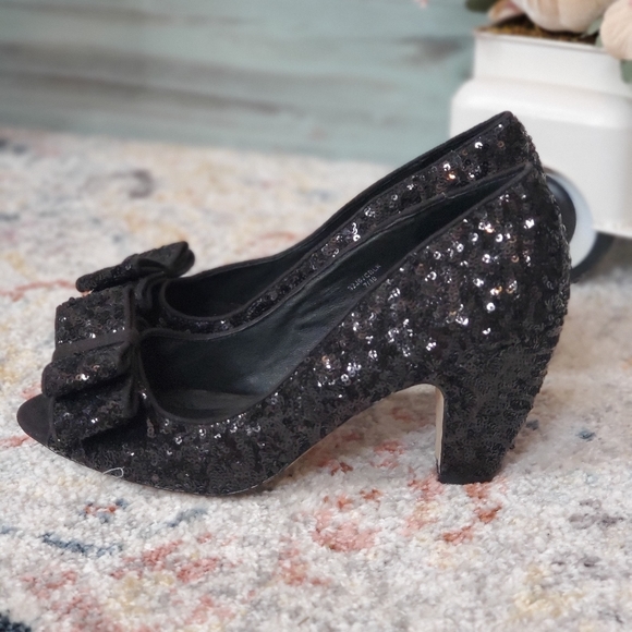 Topshop Shoes - Black Sequin Topshop Heels